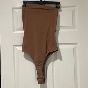 Brown tube top bodysuit